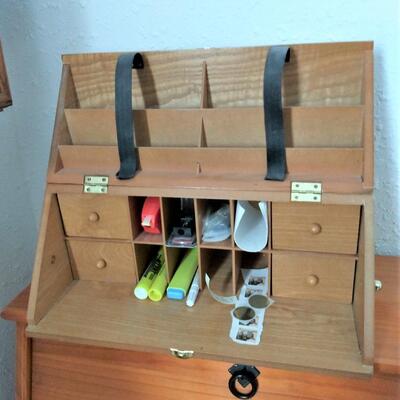 Wood Finish Office Gallery Organizer Box 