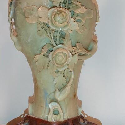 #186  Antique Oriental Carved Soap Stone Vase
