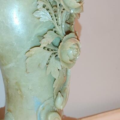 #186  Antique Oriental Carved Soap Stone Vase