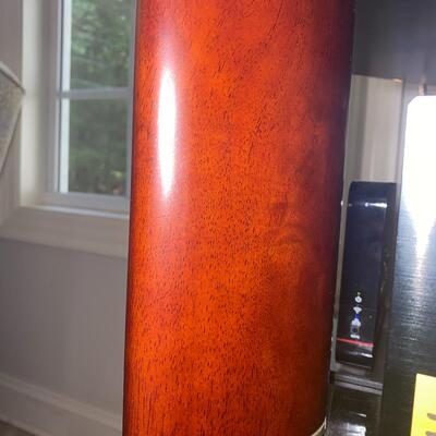 #187 TOP NOTCH Tall Wood & Glass Entertainment Stand 