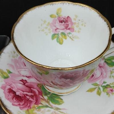 #188 (4) English Bone China Tea Cups & Saucers