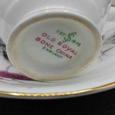 #188 (4) English Bone China Tea Cups & Saucers