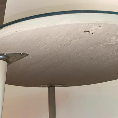 #189 Small Round Glass Top Table 