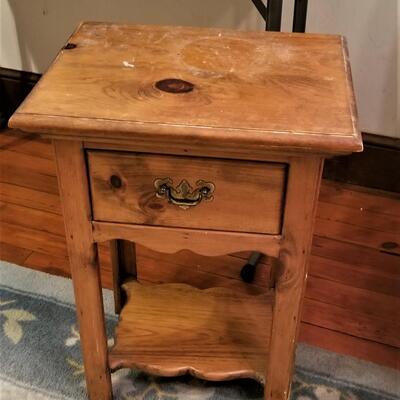 Lot #245  Habersham Plantation Knotty Pine Side Table