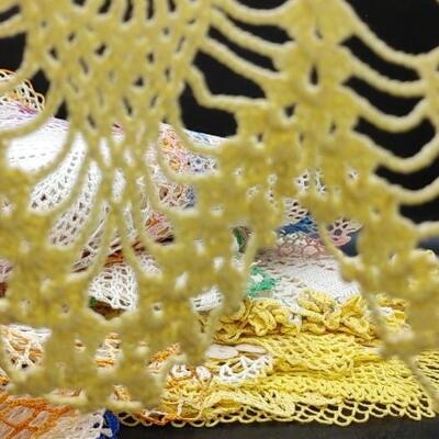 #192 (46)Vintage Hand Made Colorful Doilies