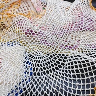 #192 (46)Vintage Hand Made Colorful Doilies
