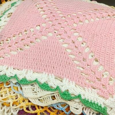 #192 (46)Vintage Hand Made Colorful Doilies