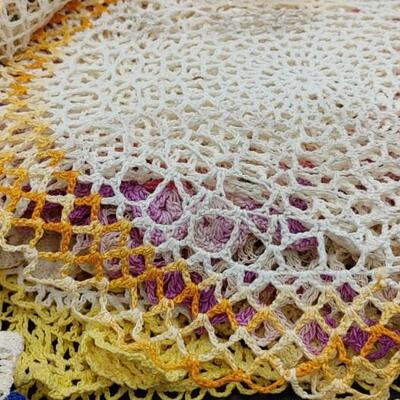 #192 (46)Vintage Hand Made Colorful Doilies