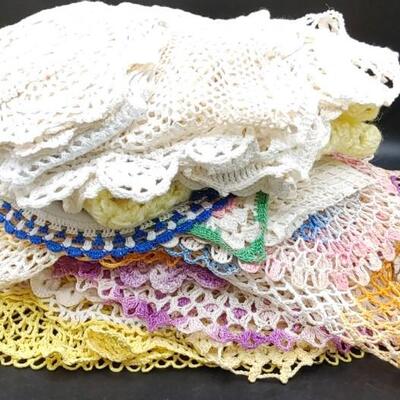 #192 (46)Vintage Hand Made Colorful Doilies