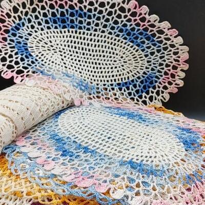 #192 (46)Vintage Hand Made Colorful Doilies