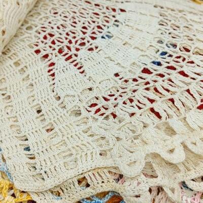 #192 (46)Vintage Hand Made Colorful Doilies