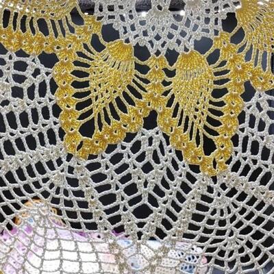 #192 (46)Vintage Hand Made Colorful Doilies