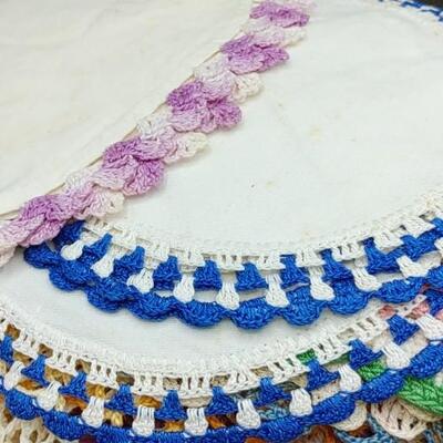 #192 (46)Vintage Hand Made Colorful Doilies