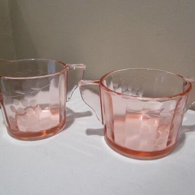 #193 Pink Depression Glass Cream & Sugar