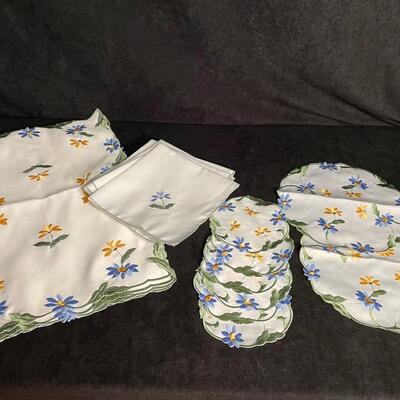 Lot 97  Embroidered Placemat & Napkin Set