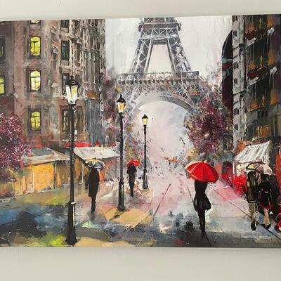 Lot 100  Canvas Print of Paris Scene