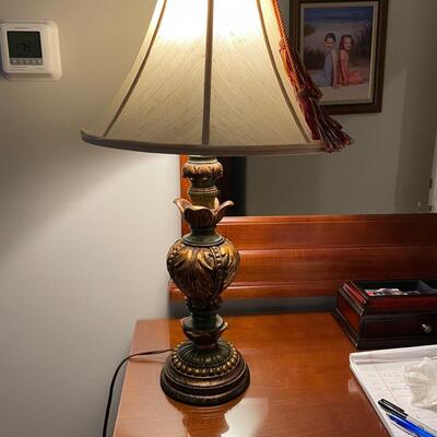 Lot 133  Green and Gold Lamp