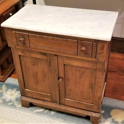 Lot #249  Antique Washstand/Commode with Marble top