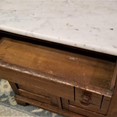 Lot #249  Antique Washstand/Commode with Marble top