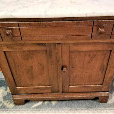 Lot #249  Antique Washstand/Commode with Marble top