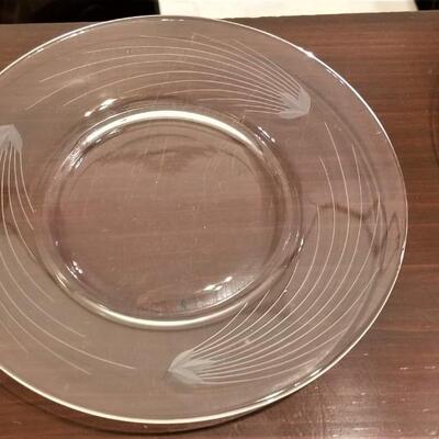 Lot #250  7 Clear Glass Salad/Dessert Plates with Acid-Etched design