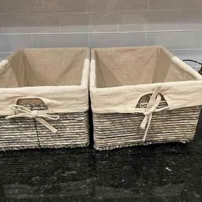 Lot 147  pair of wicker storage baskets