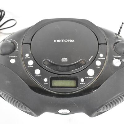 Memorex CD player with AM FM Radio. Black