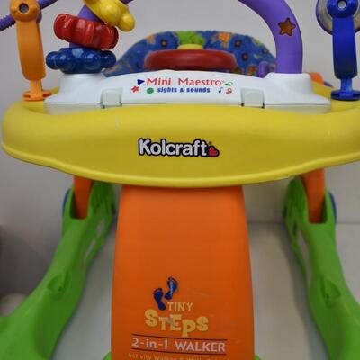 2 pc Infant Toys: Kolcraft Walker (missing 1 wheel) & Bright Starts Floor Mat