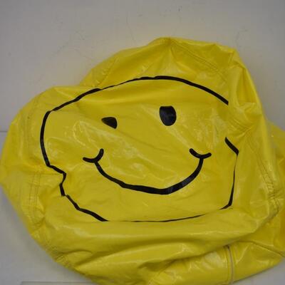 Yellow Bean Bag Chair with Smiley Face on 2 sides