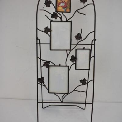 Metal Photo Frame Easel, holds 4 pics on each side 36