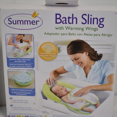Baby Lot: Bath Sling, Munchkin Drying Rack, Baby Bottles, Talking Leap Frog Dog