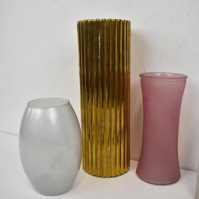 5 Unique Decorative Vases: Gold, Pink, Square, Holiday, Round