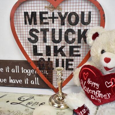 Valentine's Lot: Candles, Teddy, Signs, etc