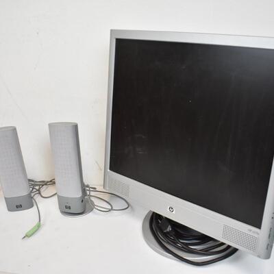 HP Monitor, Speakers, etc - As is