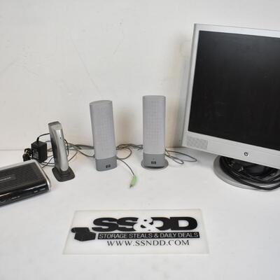 HP Monitor, Speakers, etc - As is