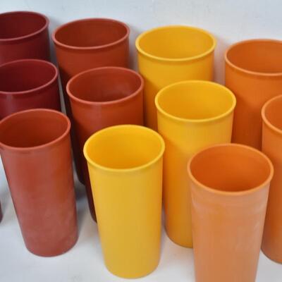 12pc Tupperware Brand Warm-toned Plastic Cups