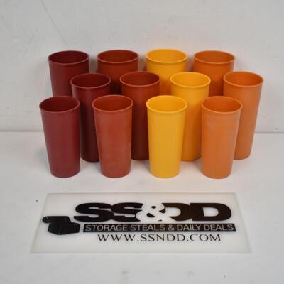 12pc Tupperware Brand Warm-toned Plastic Cups