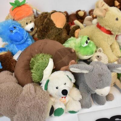 Lot of Stuffies: Penguin, Bunnies, Dogs, Fox, etc