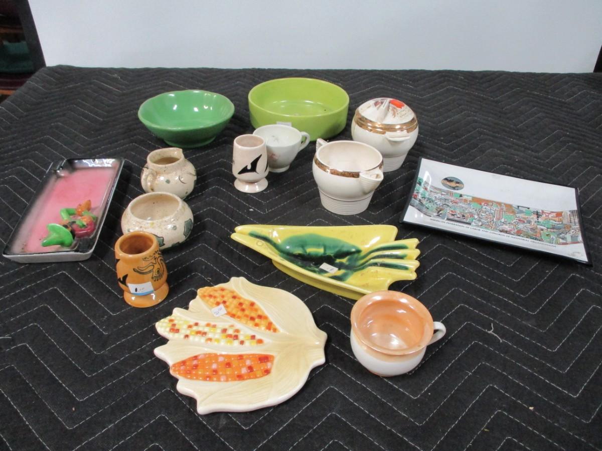 Lot 10 Hall Pottery Plymouth Pottery Flint Glass