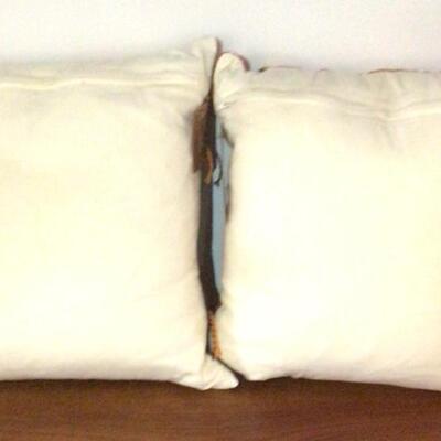 B520 Pair of Passementrie Handwoven Cotton Throw Pillows