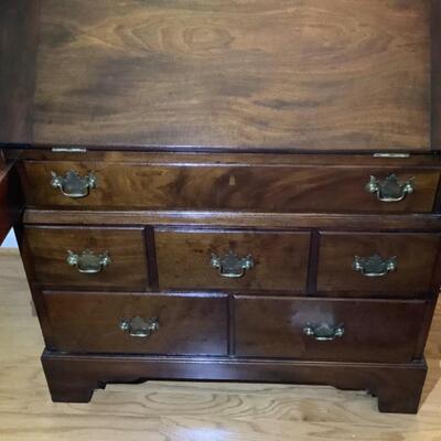 B523 Antique Walnut Chippendale  Slant Top Desk