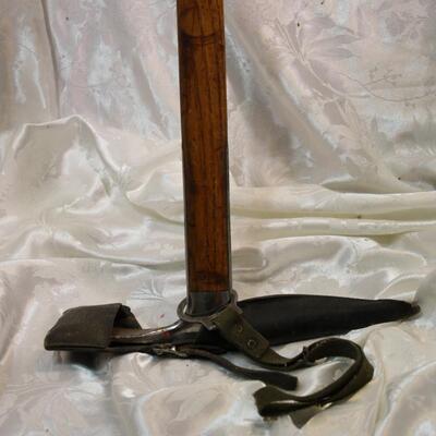 2 VINTAGE ICE CLIMBING AXES - SWISS & unmarked pair