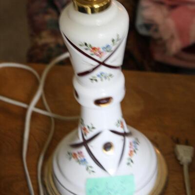 BOHEMIAN OVERLAY CZECH MOSER CUT TO CRANBERRY LAMP #55 LOCAL PICKUP ONLY