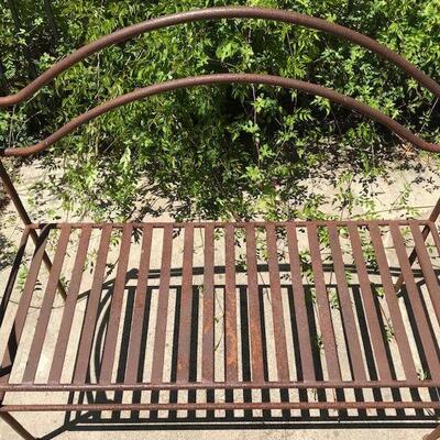 Rustic Metal Patio Bench. Local pick up only in Auburn, CA.