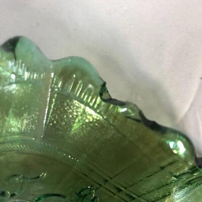Lot 1 - Green Carnival Glass Windmill Bowl by Imperial