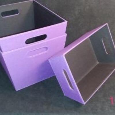 Lot 167  Purple Fabric Storage Bins