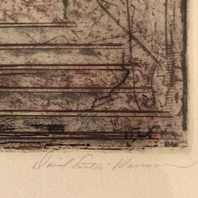 David Smith Harrison Large Etching Yucatan Signed Artist's Proof. Local pick up only in Auburn, CA.