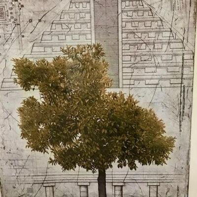David Smith Harrison Large Etching Yucatan Signed Artist's Proof. Local pick up only in Auburn, CA.