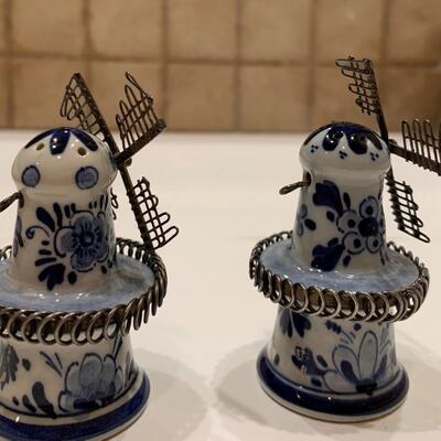 Delft's 925 Silver & Porcelain Salt and Pepper Shakers