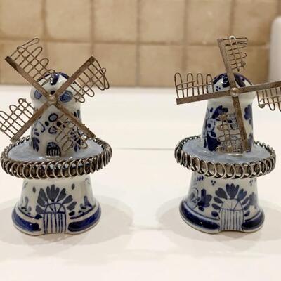 Delft's 925 Silver & Porcelain Salt and Pepper Shakers